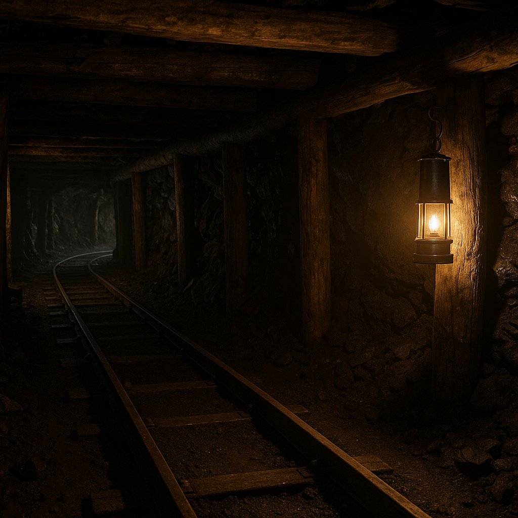 Underground colliery tunnel representing Britains coal mining history