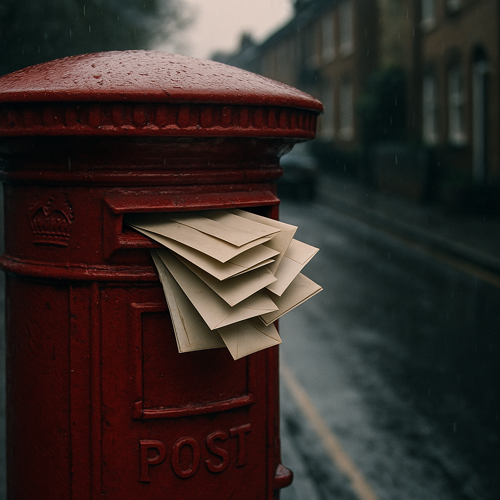British red postbox overflowing with letters symbolising email deliverability problems
